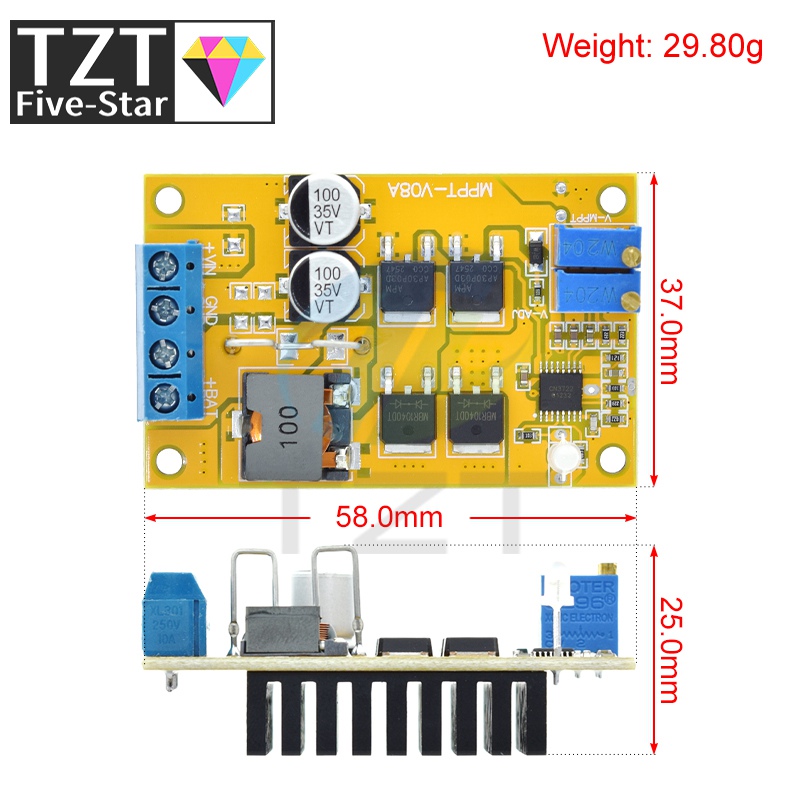 TZT 5A MPPT Regolatore del pan - Drone Solar Charger recensione e prezzo